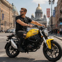 Мопед VMC Monster 125 (49)  желтый в Магазине Мопедофф +78129814555.