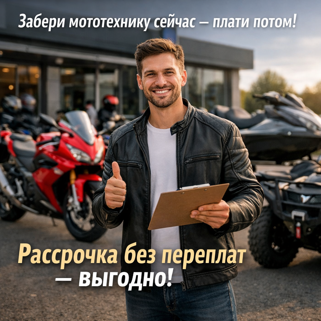 Возьми Мототехнику сейчас – плати потом, выгодно! Возьми Мототехнику сейчас – плати потом, выгодно!
