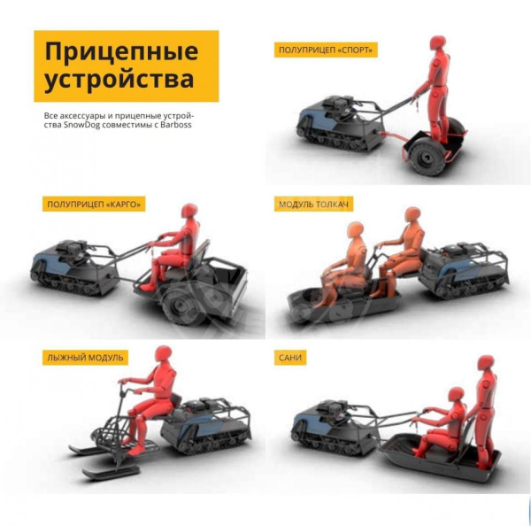 Barboss мотобуксировщики Мотобуксировщик Baltmotors SnowDog BARBOSS 15М л.с