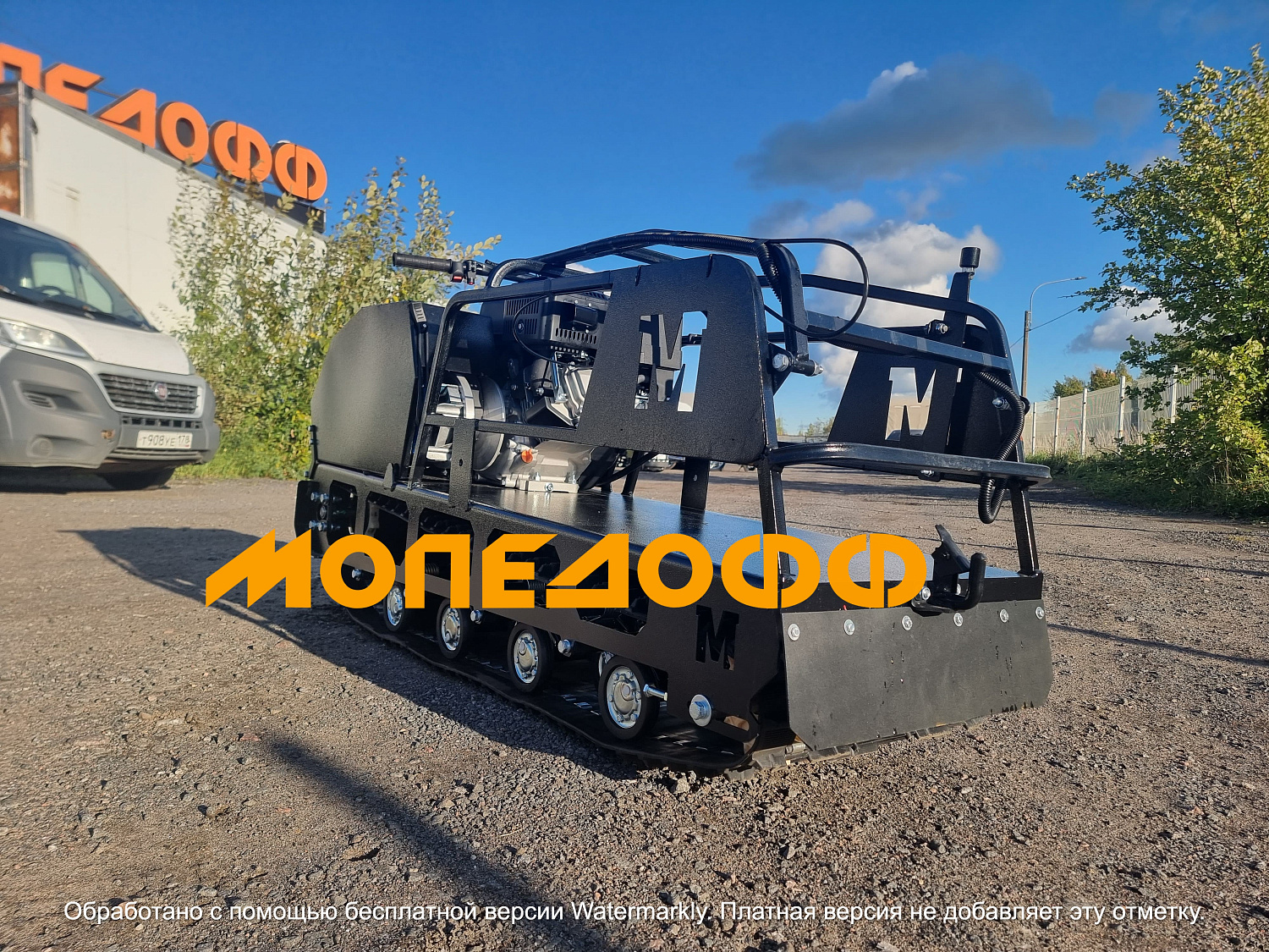 Одно-гусеничный М500 Мотобуксировщик Мужик М500 long 20л.с