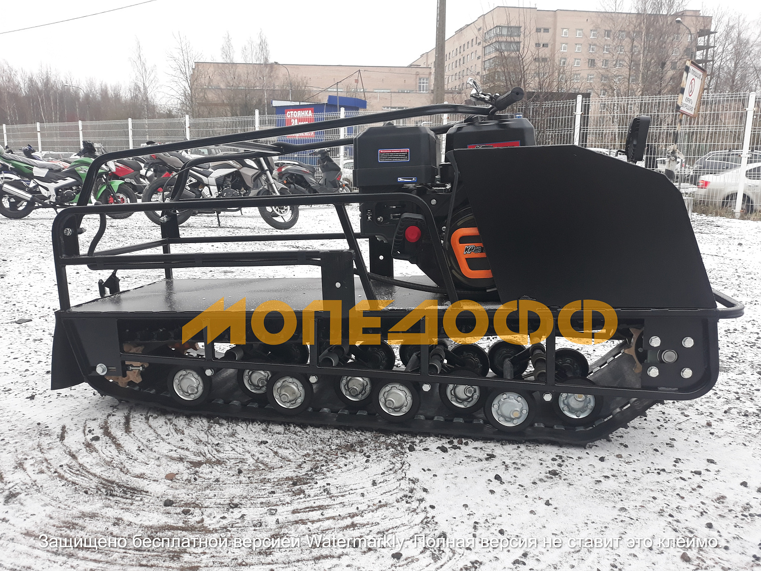 Одно-гусеничный М500 Мотобуксировщик Мужик М500 long 20л.с