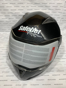 Шлем модуляр Safebet HF 118 Black Carbon с блютузом M