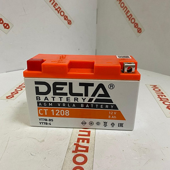 АКБ DELTA CT 1208 (12V 8Ah 110A) 150*66*95  в мотомагазине Мопедофф т. 88129814555.